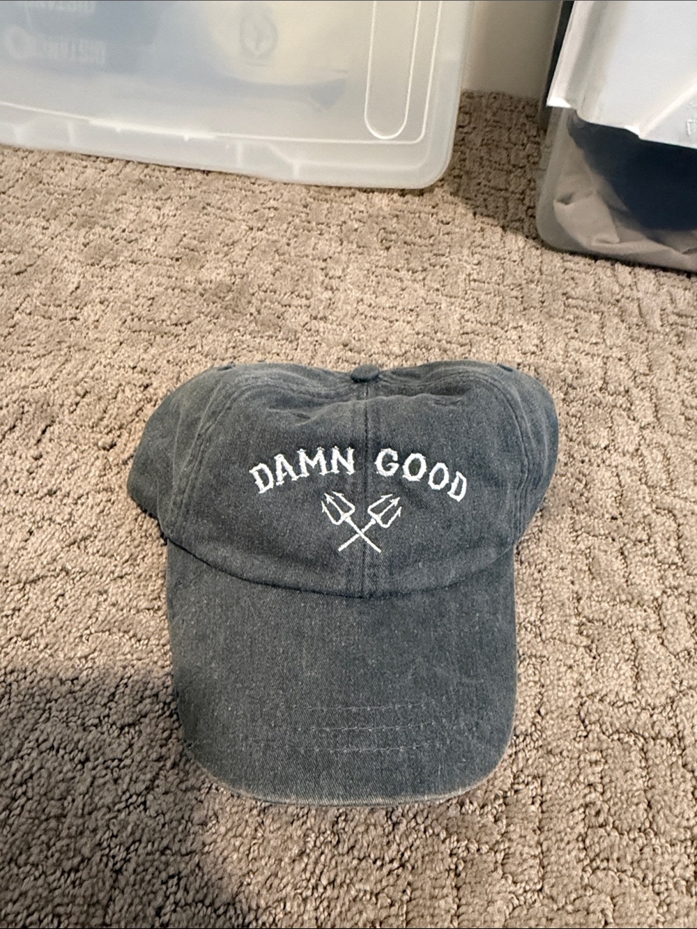 Adams Black 'Damn Good' Embroidered Baseball Cap